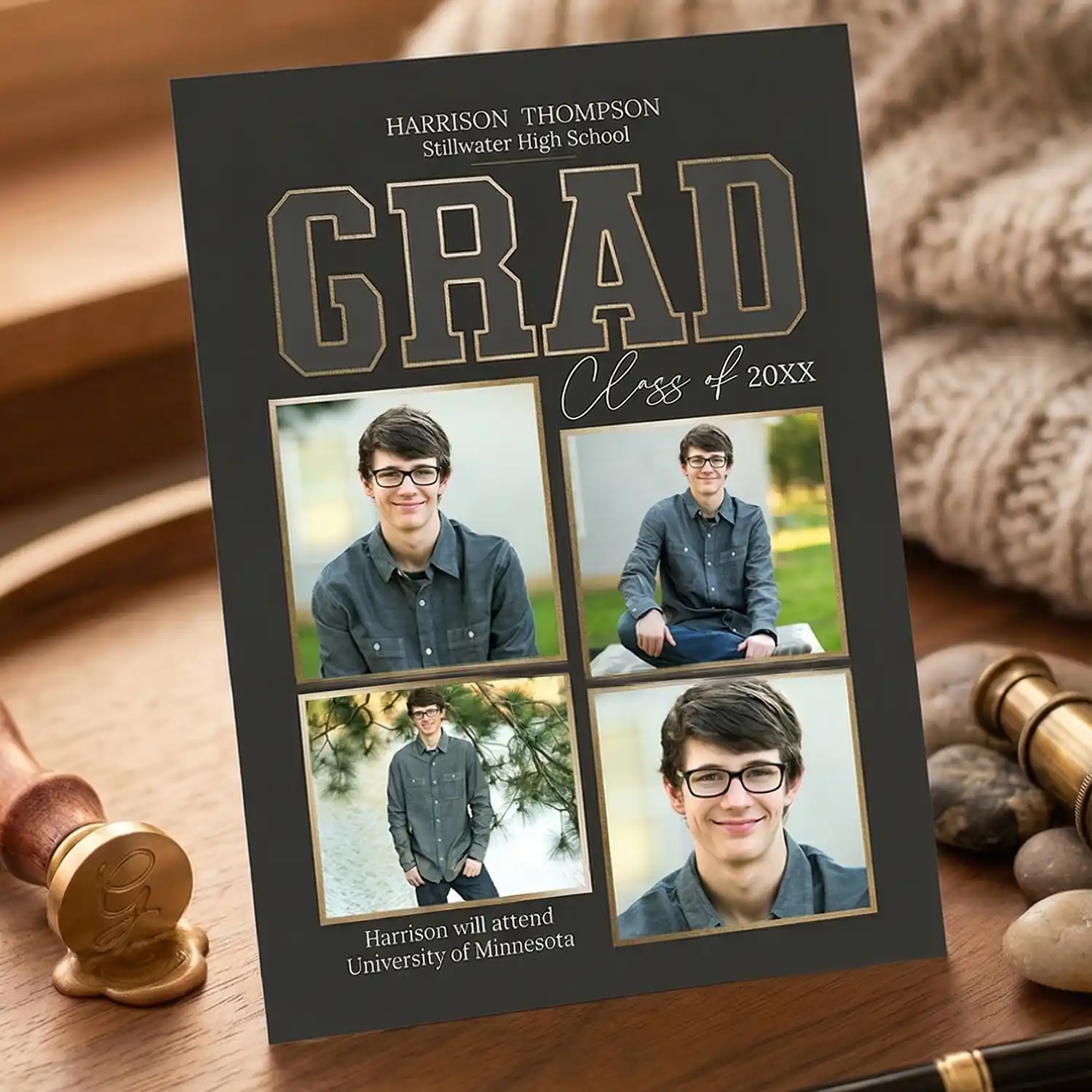 Same day printing for personalized graduation announcements and high school class invitations.