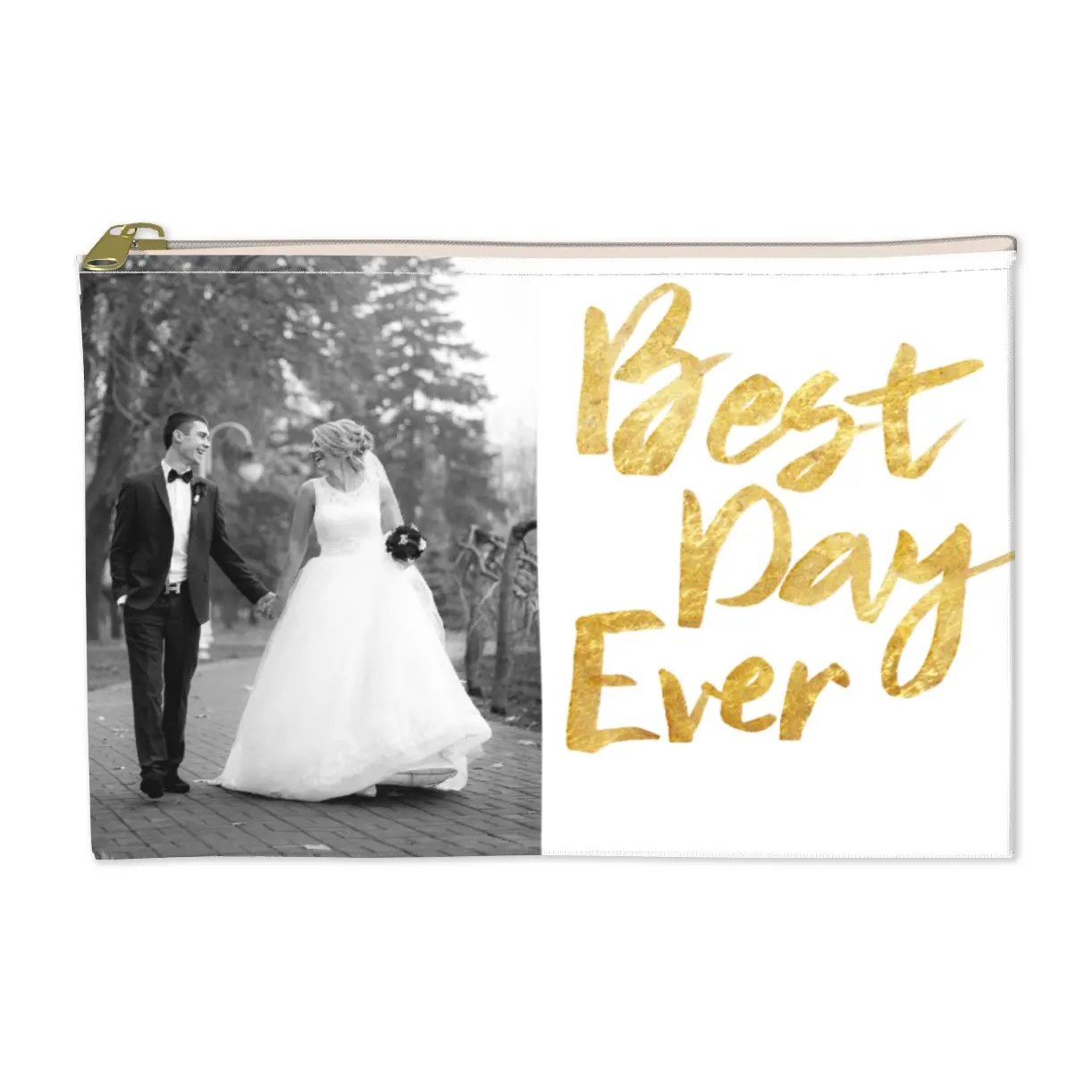 Custom canvas accessory pouches for bridesmaid gifts