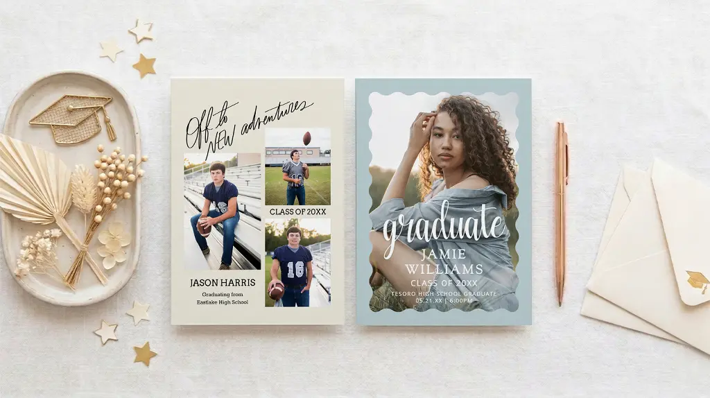 Custom graduation invitation and announcement printing for high school or college