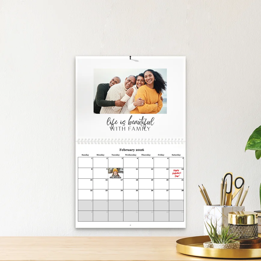Photo Calendars: Custom 2026 Family Wall Calendar