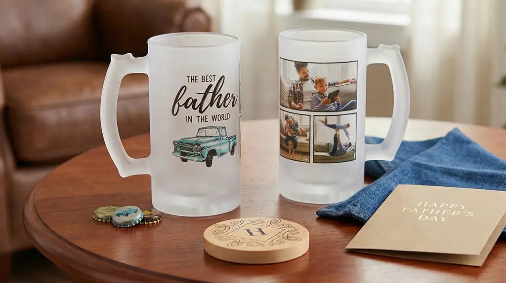 Personalized barware including glasses and bottle openers