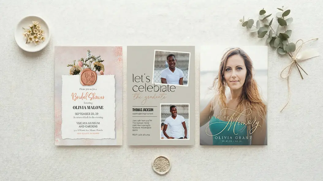 Custom photo cards and invitations for birthdays and parties