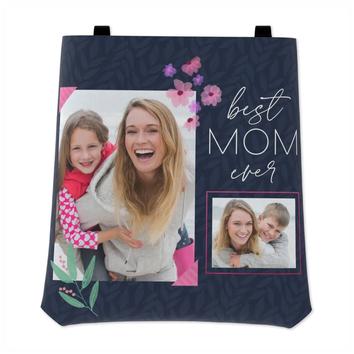 Durable personalized tote bags with custom photo designs