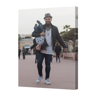 Custom canvas print with family photo for Dad