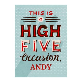 Congratulations Card: A retro-themed congratulations card personalized with the name Andy.