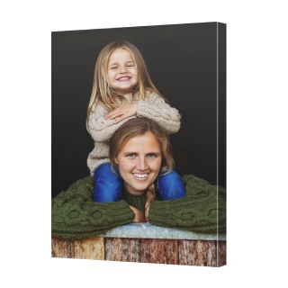 Gallery wrapped photo canvas print featuring a mother and daughter