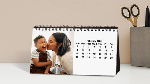 Personalized Desktop Calendar: 4x8 Spiral Bound Gift