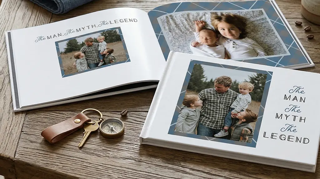 Photo book with family pictures for Father’s Day