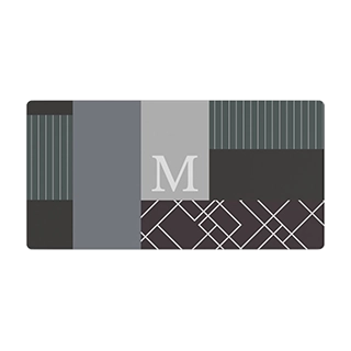 Personalized Desk Mat: A customized gaming accessory featuring a modern geometric pattern and initial monogram.