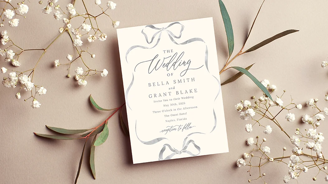 Custom invitation printing online with personalized photo templates