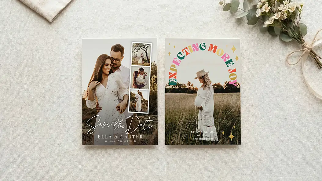 Personalized photo announcements and custom stationery cards