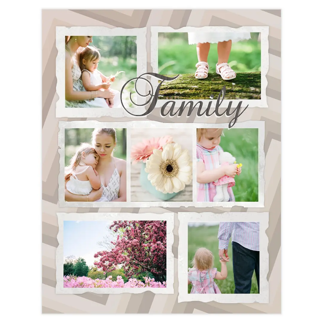 Custom collage poster displaying multiple family photos.