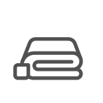 Custom travel blanket with carrying pouch icon.