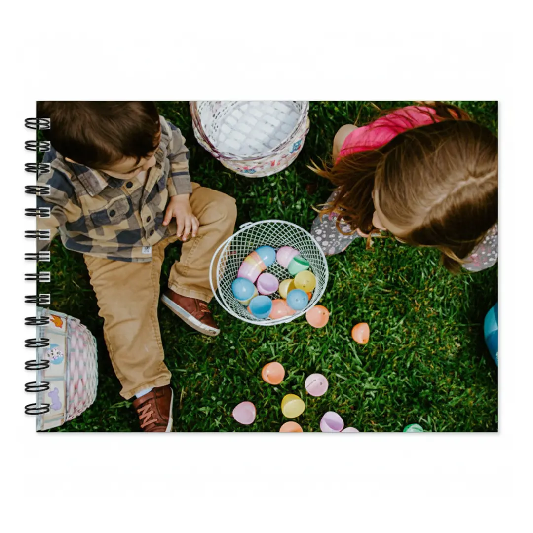 Custom 5x7 same-day photo flip book showing spring memories