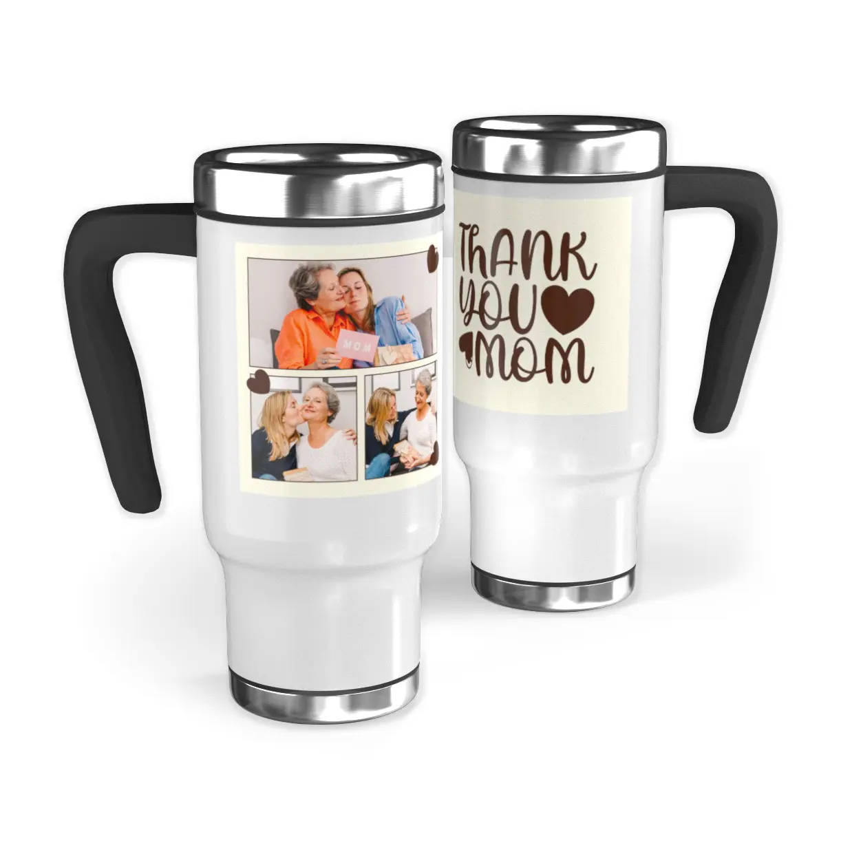 Personalized travel mugs and custom drinkware for mom