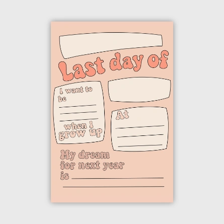 Personalized pink version printable graduation poster for 2026 milestone photos and last day of school celebrations.