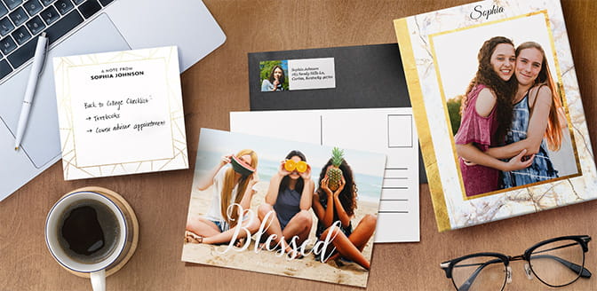 Set of personalized stationery items, essential back to college supplies.