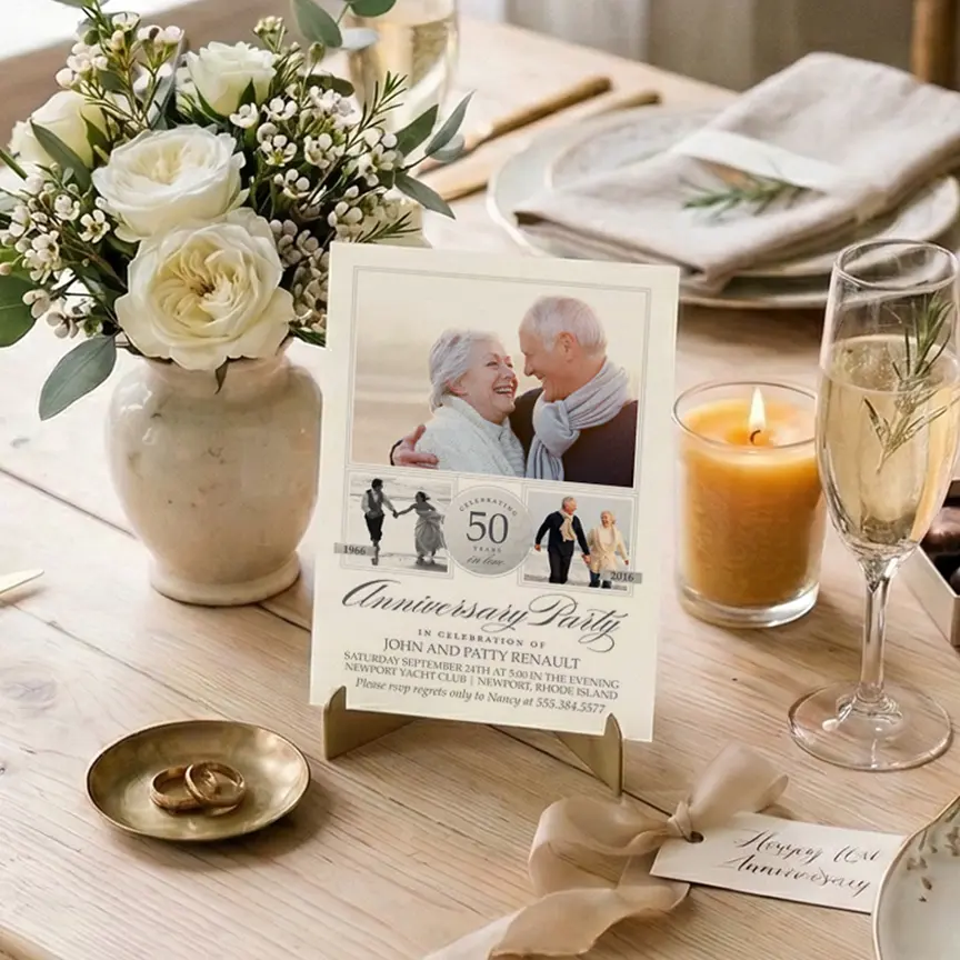 Professional anniversary party invitation printing for milestone celebrations