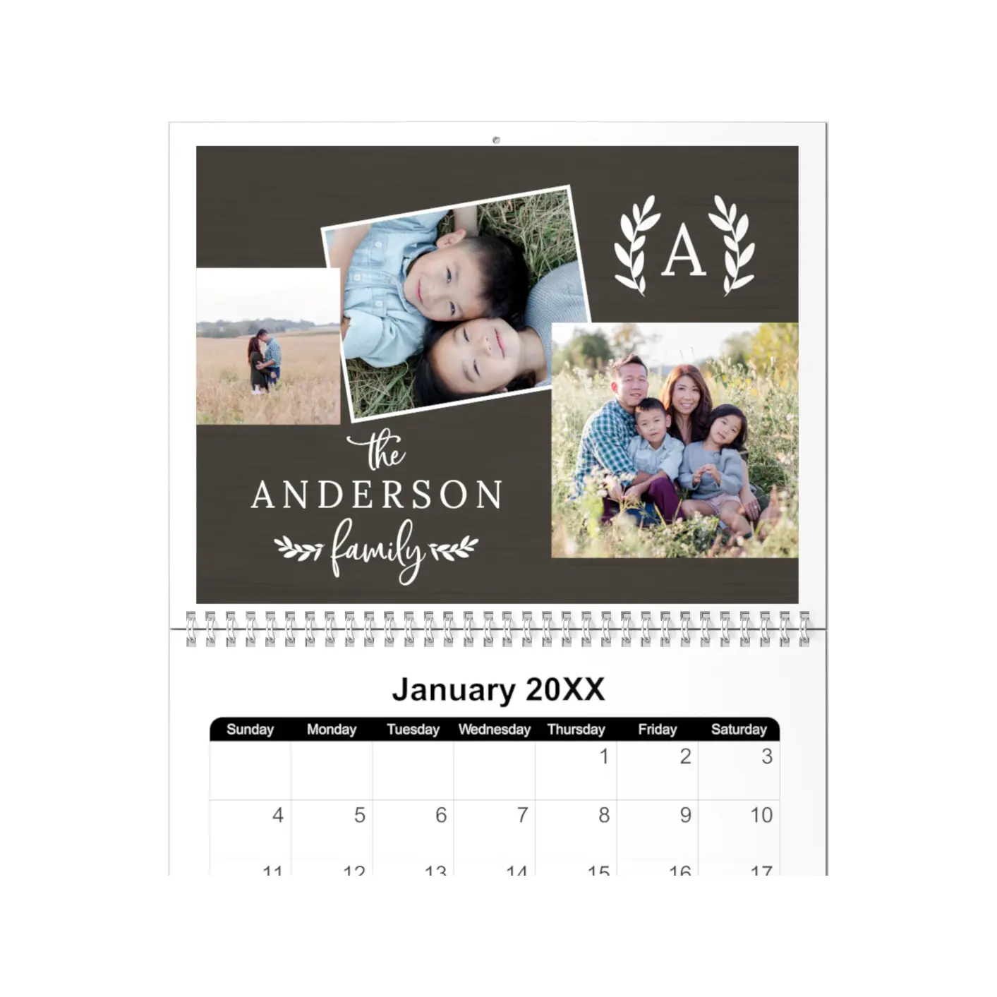 Family Photo Calendars: Custom Collage Theme Design