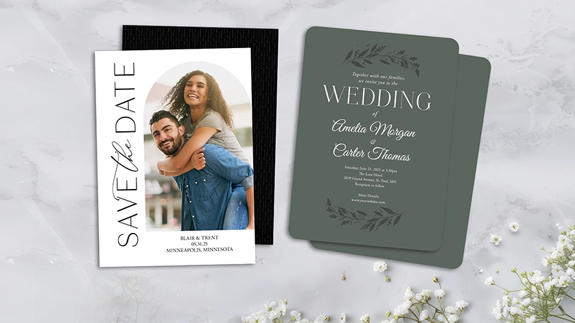 Custom wedding photo cards and personalized stationery cards