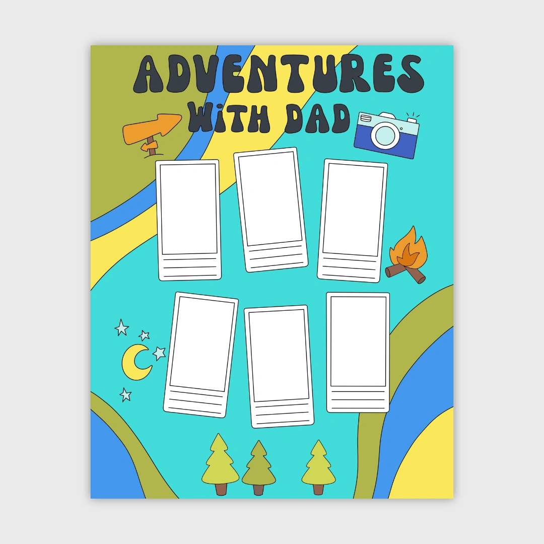 Father’s Day printable poster template with color design