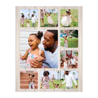 Posters With Design: A vertical poster with a nine-photo collage of a father and daughter.