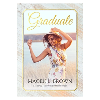 Premium foil graduation cards and personalized photo announcements
