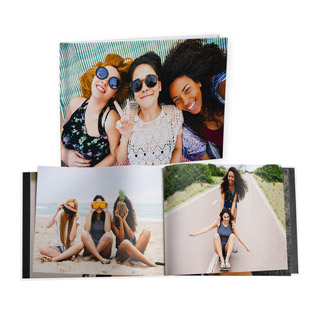 Custom photo book compiling high school memories, a sentimental back to college gift.