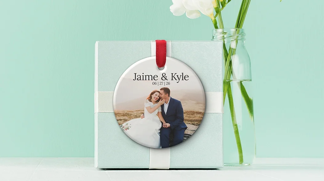 Same day gifts including personalized ceramic ornaments available for 1-hour pickup at your local store.