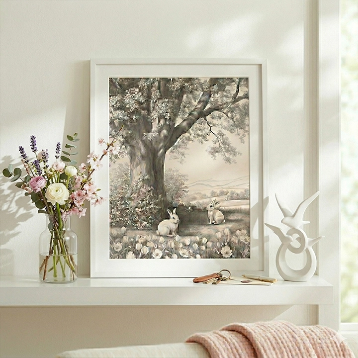 11x14 Poster with bunnies in nature design by Walmart designer Erin Vogelpohl