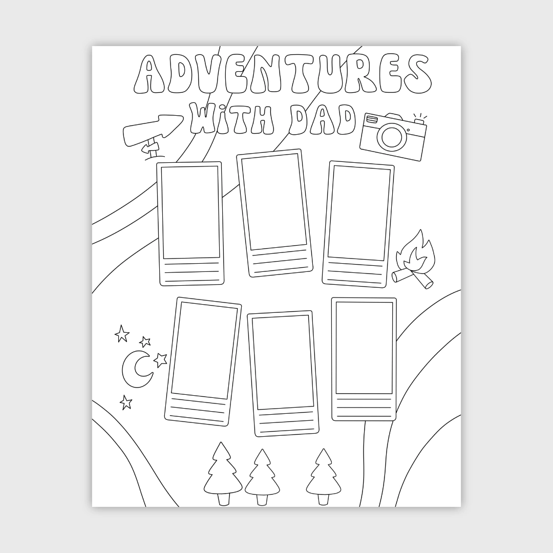 Father’s Day printable poster template with adventure theme