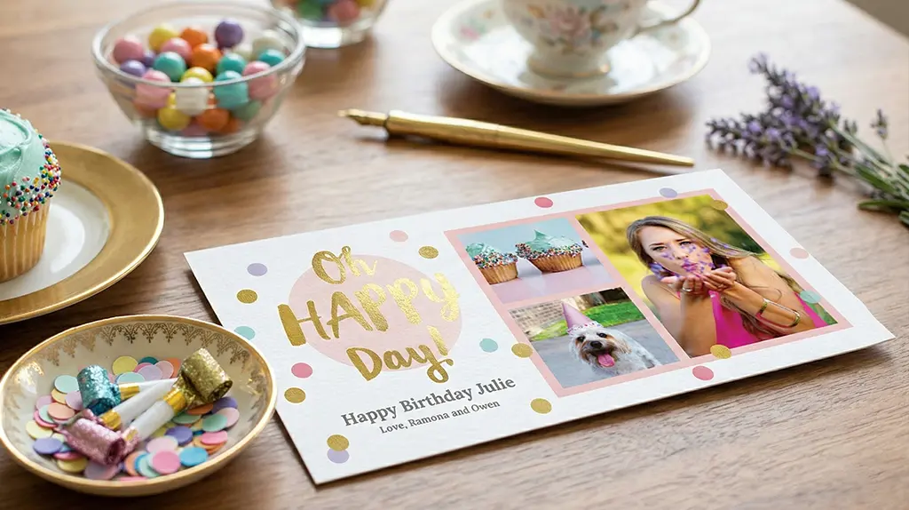 Personalized birthday party invitations for all ages with custom photo layouts