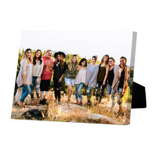 Custom desk art displaying group photo, perfect back to college gift for friends.