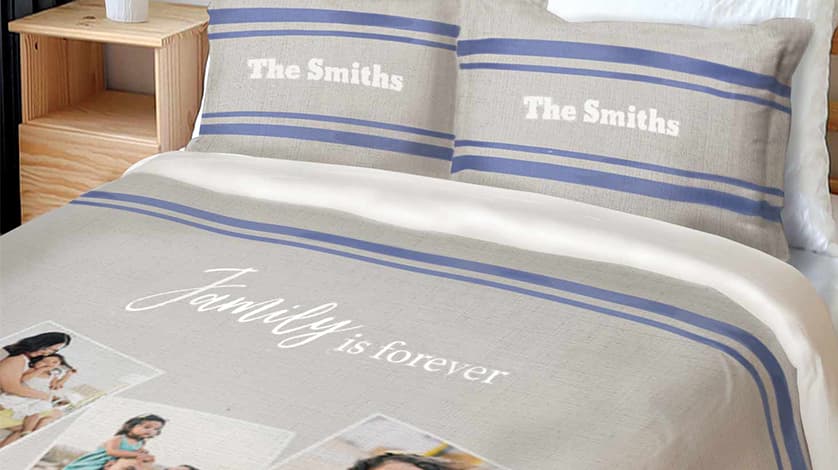 Custom pillowcase personalized with photo and text.