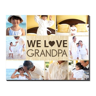 Mounted prints for Grandpa: A mounted print with a photo collage of a grandfather and granddaughter and the text We Love Grandpa.