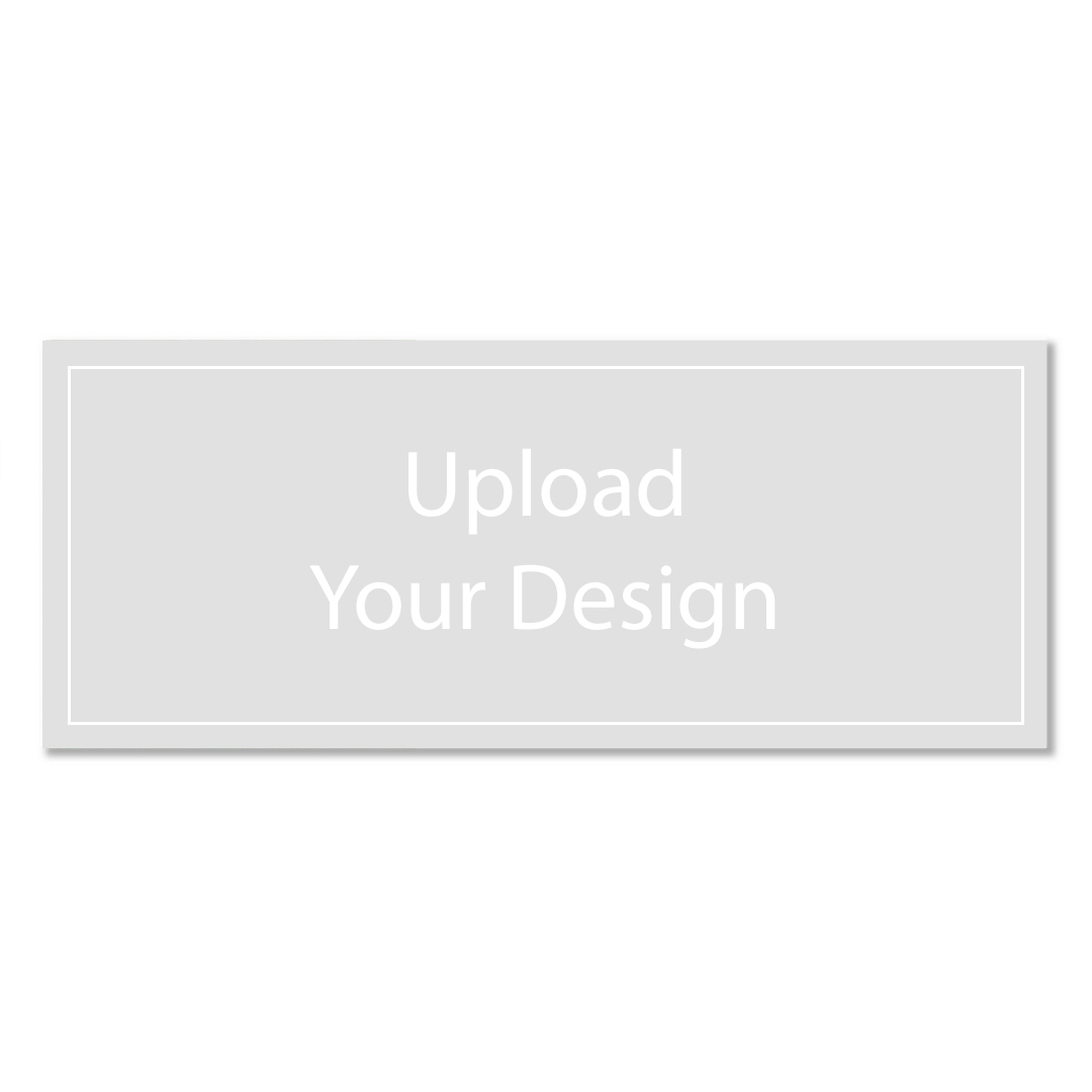 Upload Your Own Design Address Labels: A placeholder template for a custom address label with the text Upload Your Design.