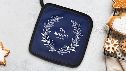 Personalized Kitchen Decor – custom pot holders and towels