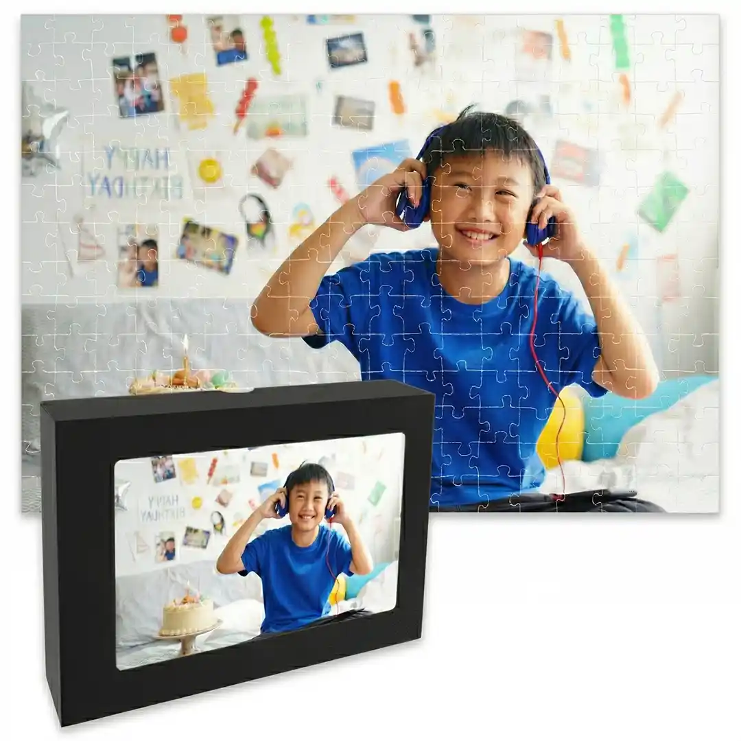 Custom photo puzzle for kids featuring a family picture.