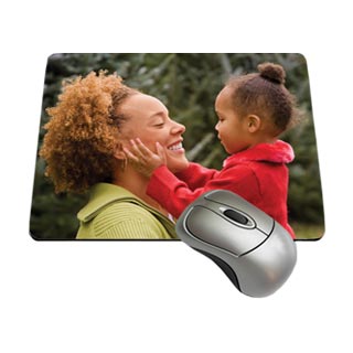 Mouse Pads: A rectangular mouse pad with a full-bleed photo of a mother and daughter.