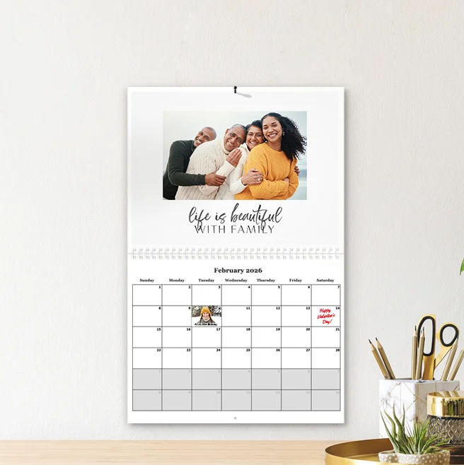Photo Calendars: Custom 2026 Family Wall Calendar