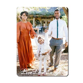 Magnets: A vertical photo magnet of a family with the text Live Love Laugh.