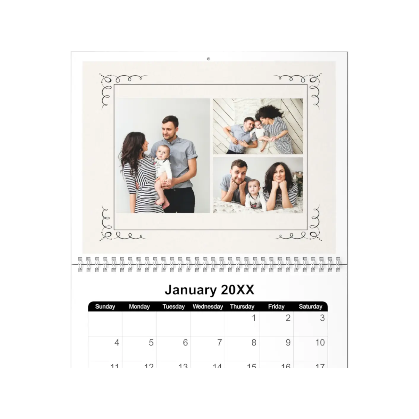 Classic Photo Calendars: Traditional Framed Photo Layout
