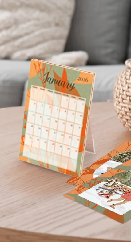 Photo Calendar Cards: 2026 Monthly Easel Display