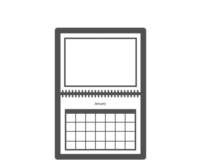 8.5x11 Photo Calendar: Custom Wall Layout Template