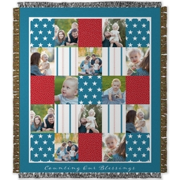 50x60 Photo Woven Throw with Americana design