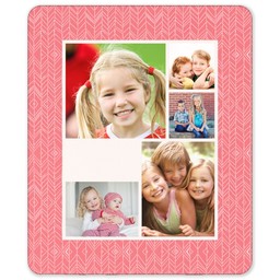 50x60 Sherpa Fleece Photo Blanket with Arrow Tails Coral Pearl design