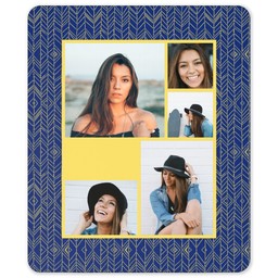 50x60 Sherpa Fleece Photo Blanket with Arrow Tails Navy Gold design