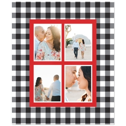 50x60 Plush Fleece Blanket with Black & White Check design
