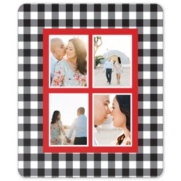 50x60 Sherpa Fleece Photo Blanket with Black & White Check design