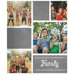 50x60 Plush Fleece Blanket with Chalkboard Family Collage design